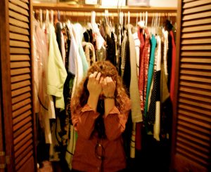Nothing-to-wear crying in front of wardrobe