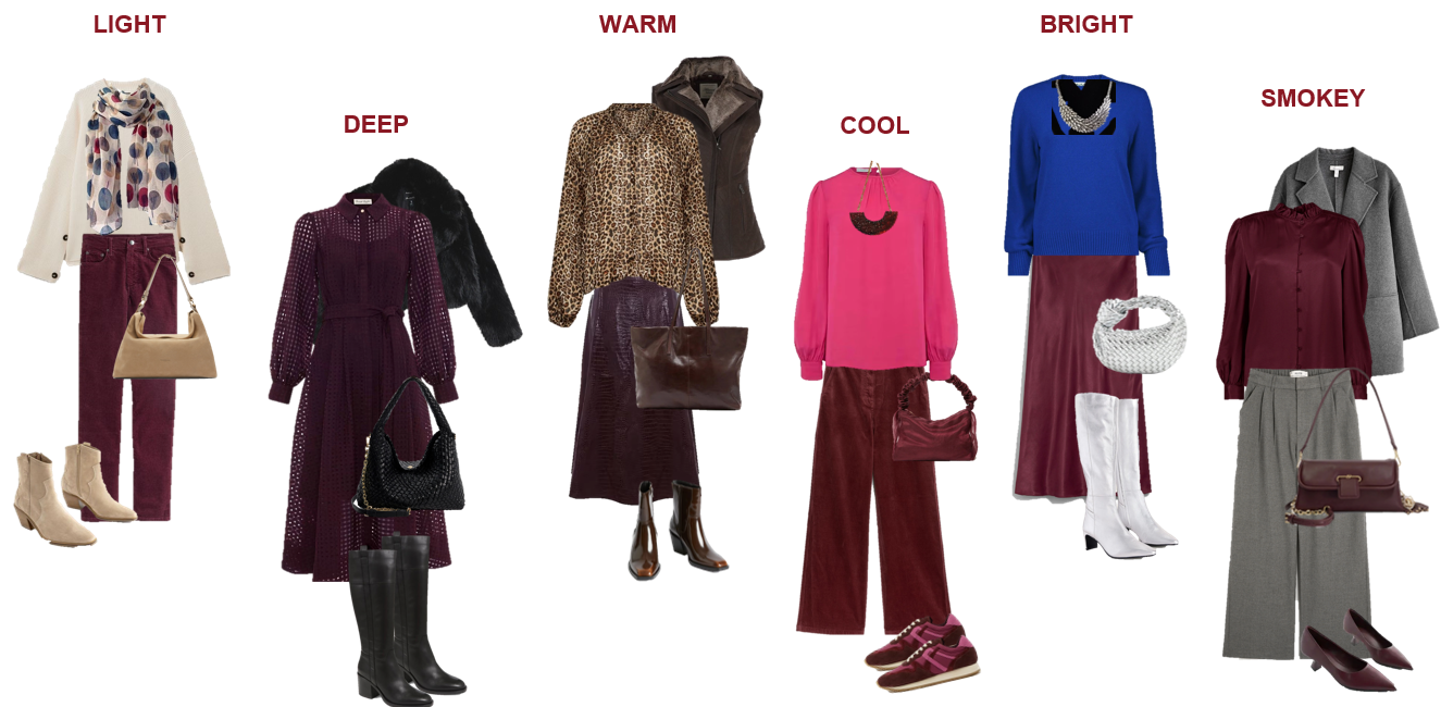 How to wear Burgundy to suit your colouring